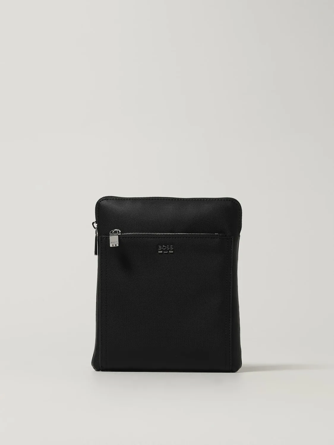Borsello a tracolla con logo Boss in pelle sintetica texturizzata