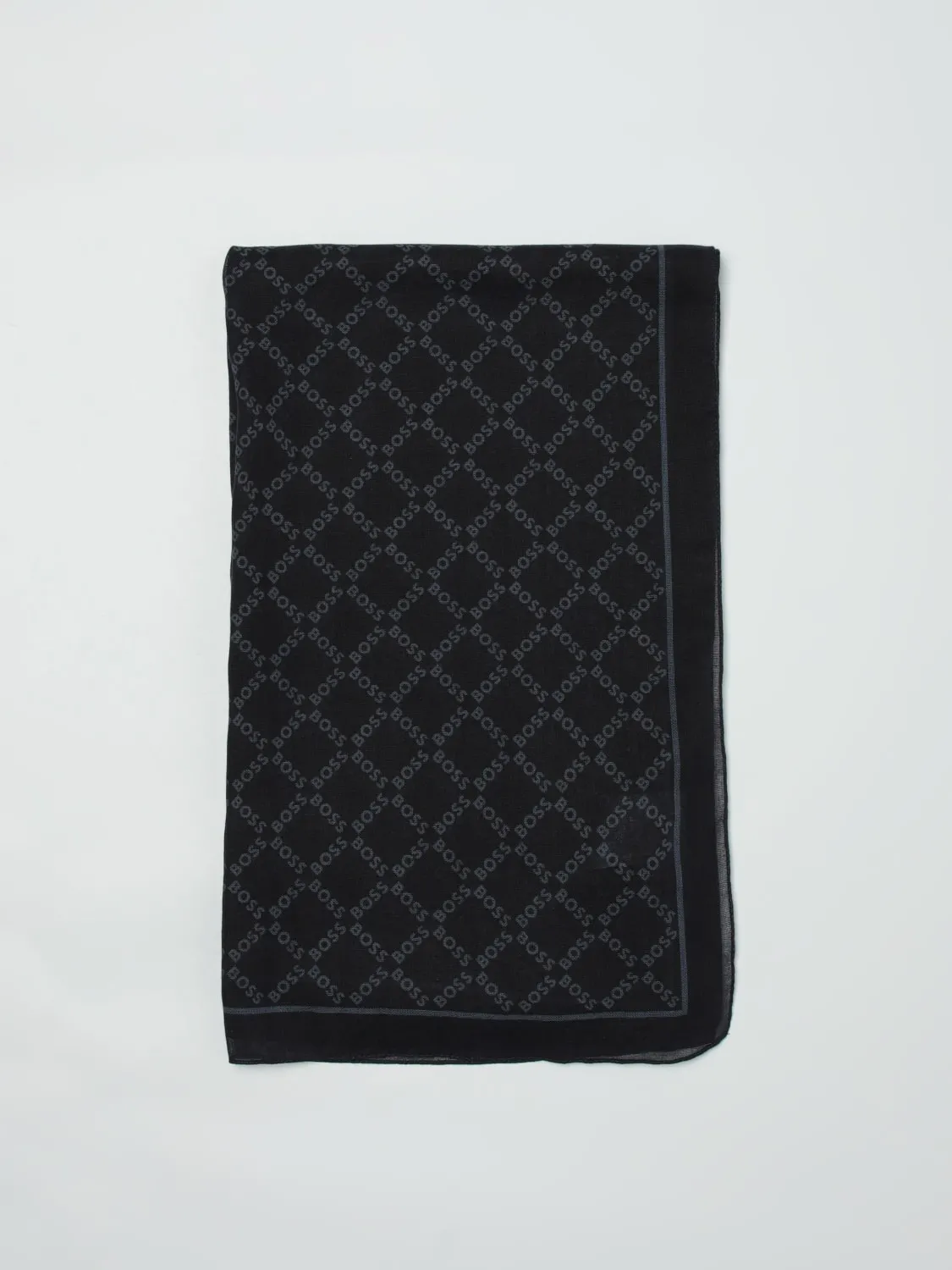 Sciarpa Boss in cotone con logo all over