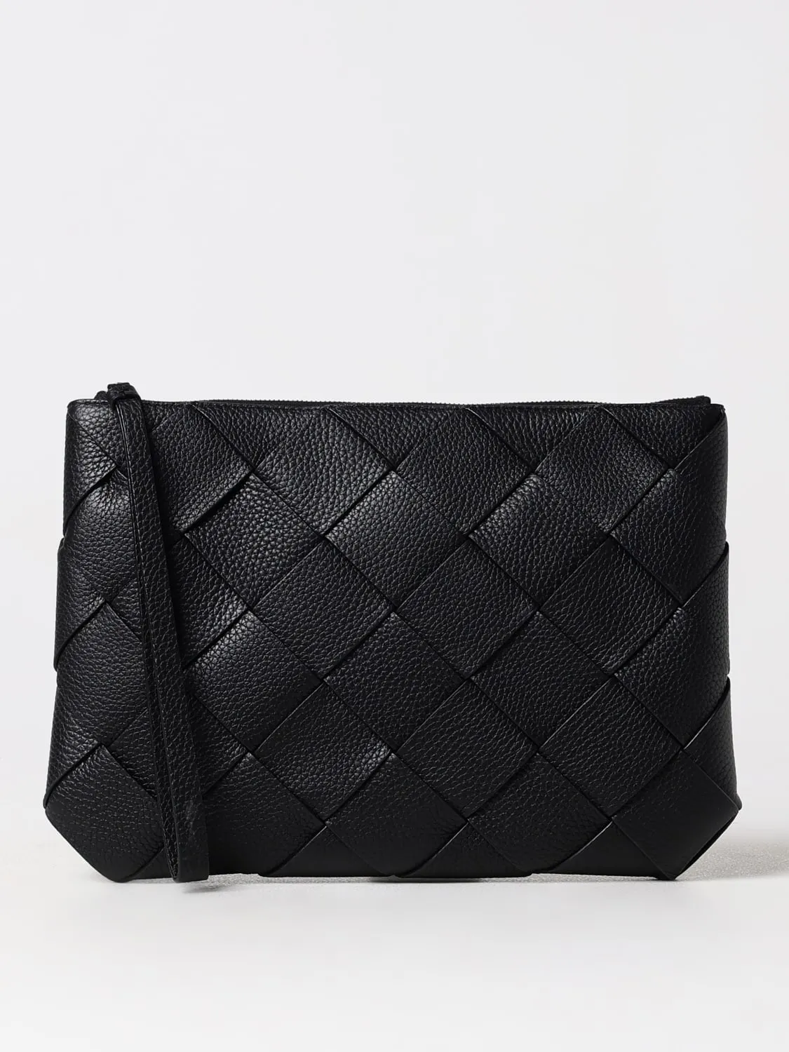 Clutch Diago Bottega Veneta in pelle a grana intrecciata