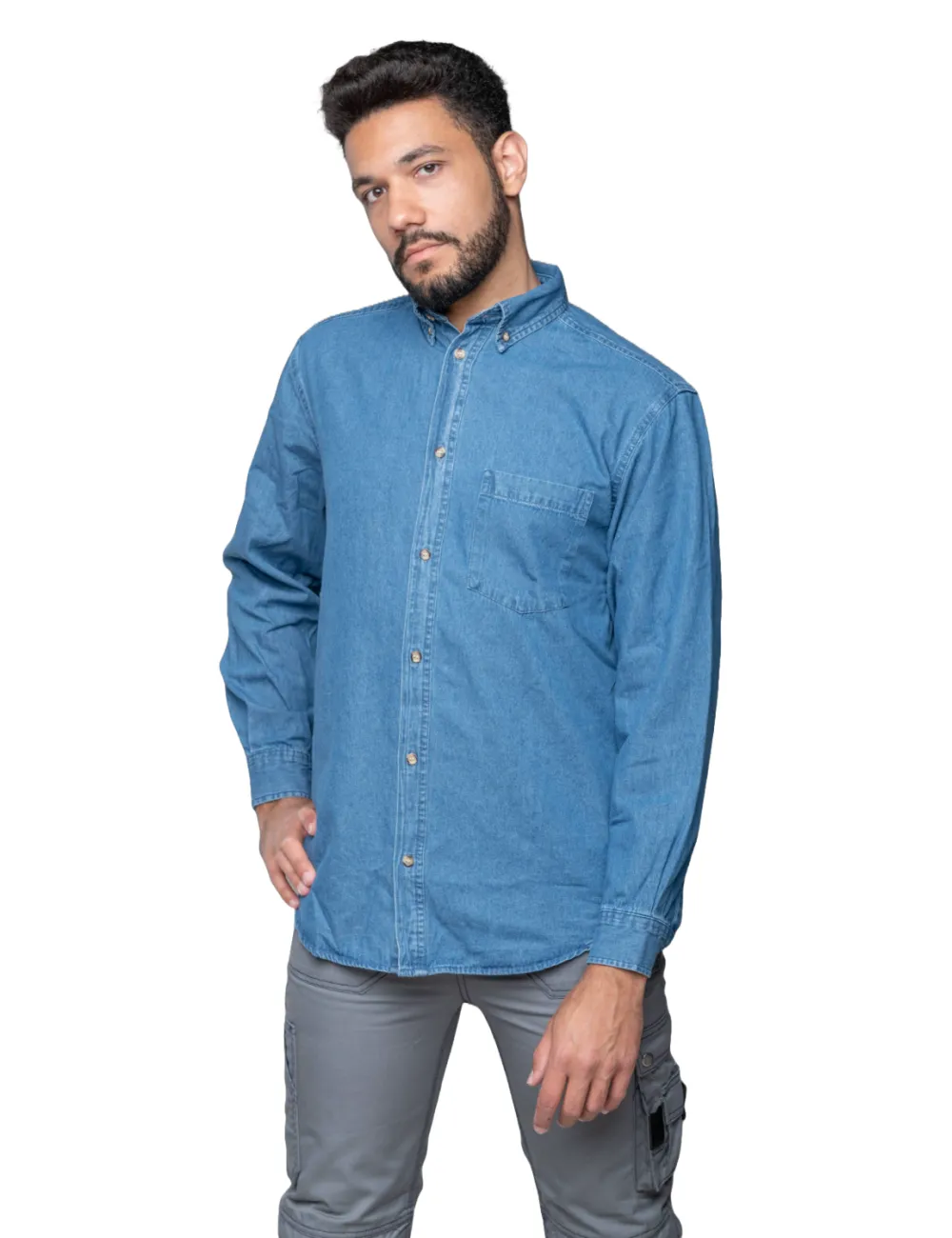 Camicia in Cotone Maniche Lunghe Da Lavoro