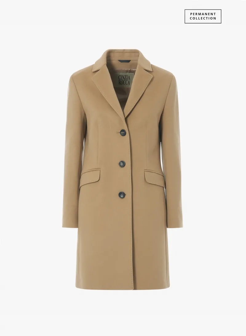 Cappotto cammello a uomo in pura lana