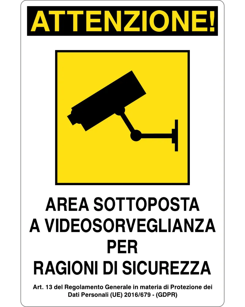 Cartello All. Attenzione Area Videosorvegliata