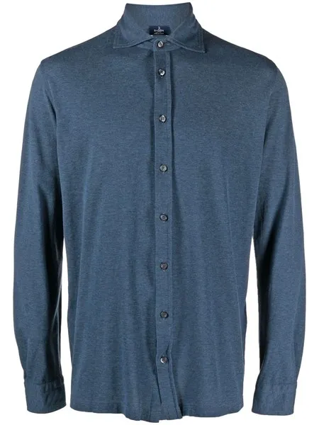 Barba Uomo Camicia in jersey blu navy