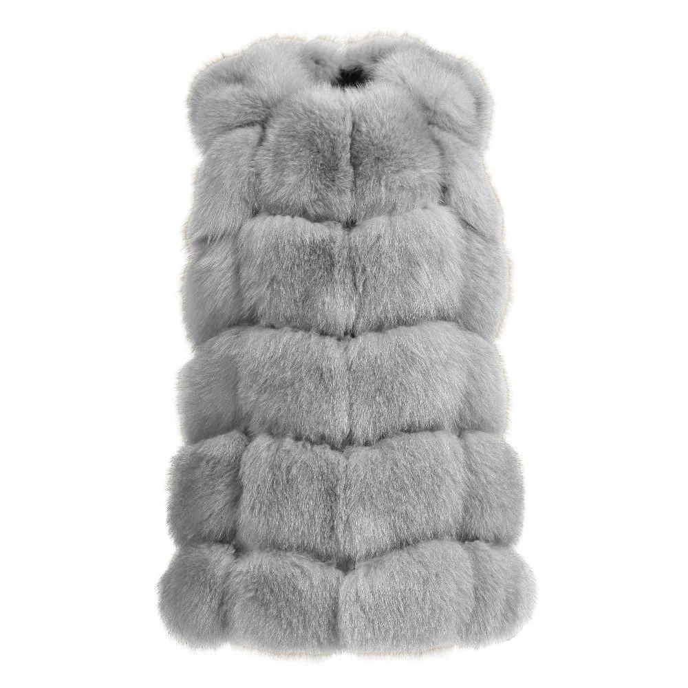 Gilet Classy Grigio in Pelliccia di Volpe