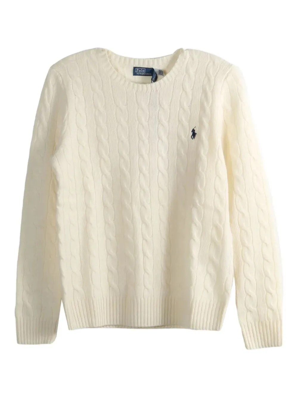 PULLOVER GIROCOLLO IN LANA E CASHMERE A TRECCE