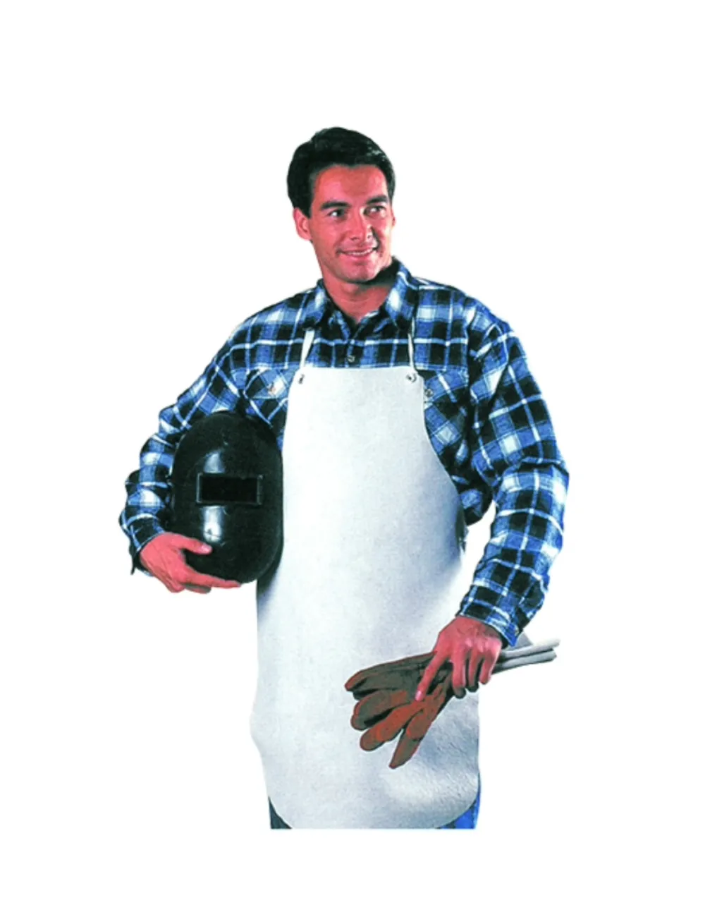 Delantal de cuero para trabajadores soldadores.