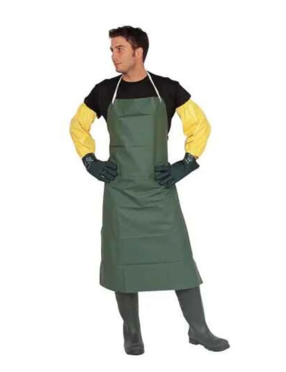 Delantal de trabajo de PVC verde