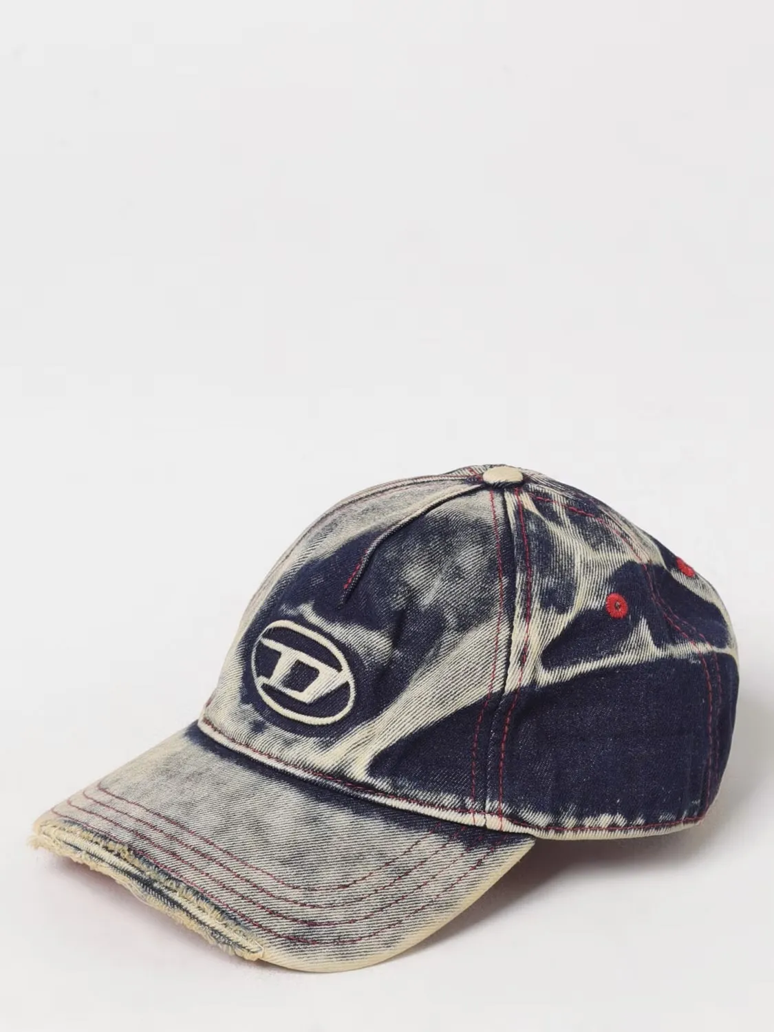 Cappello Diesel in denim candeggiato
