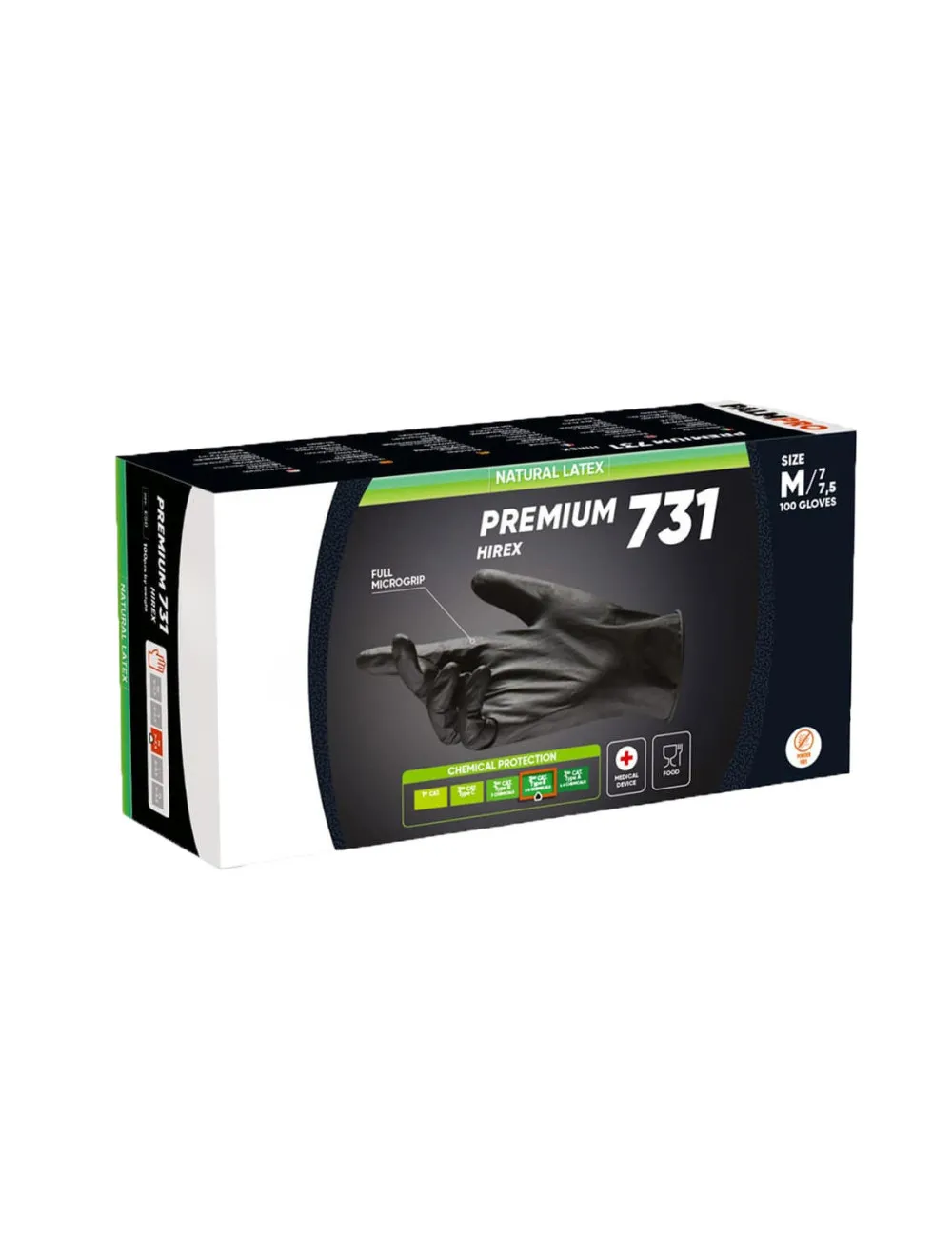 DISPOSABLE BLACK LATEX WORK GLOVE