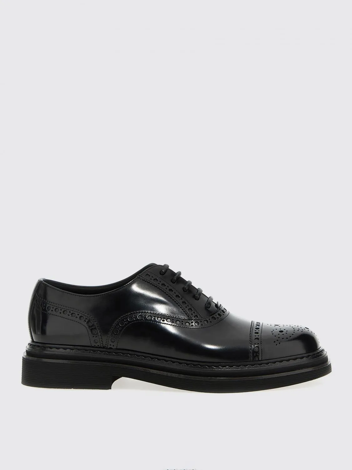 Derby Dolce & Gabbana in pelle spazzolata con motivo brogue
