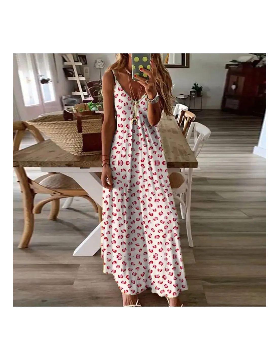 Vestito per le donne Abbigliamento 2024 Summer Beach Vacation Canotta Gonna lunga floreale Femminile Elegante Maxi Abito longuet
