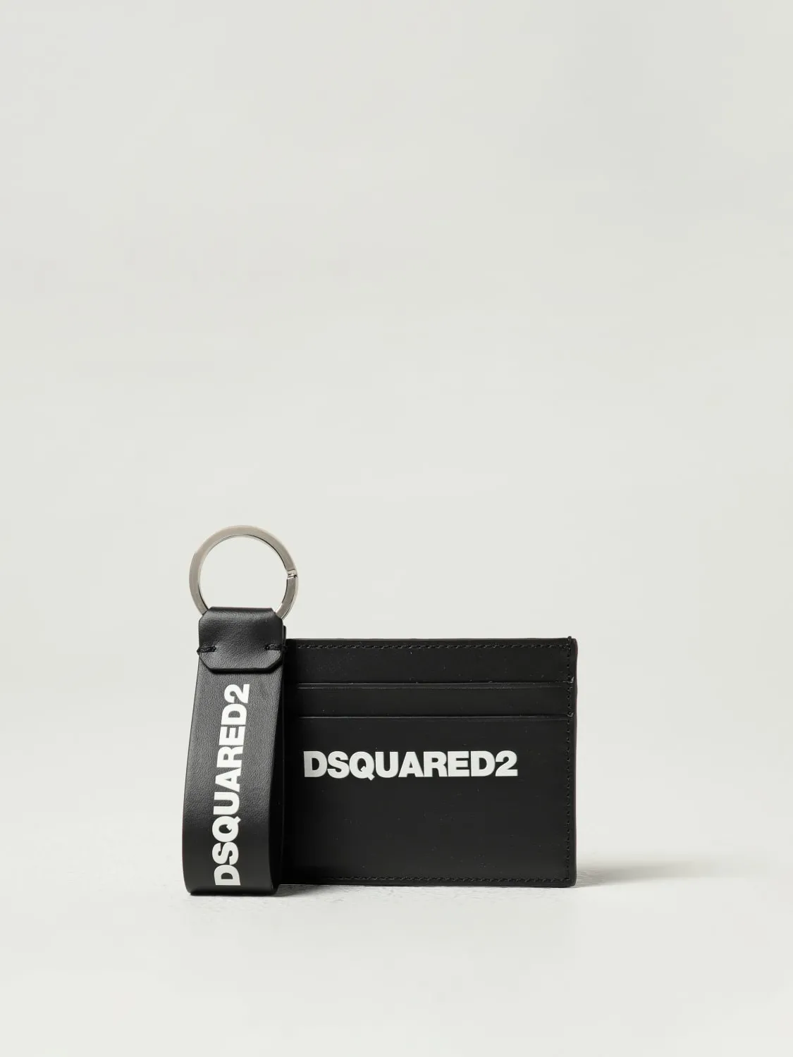 Set portachiavi + portacarte di credito Dsquared2 in pelle