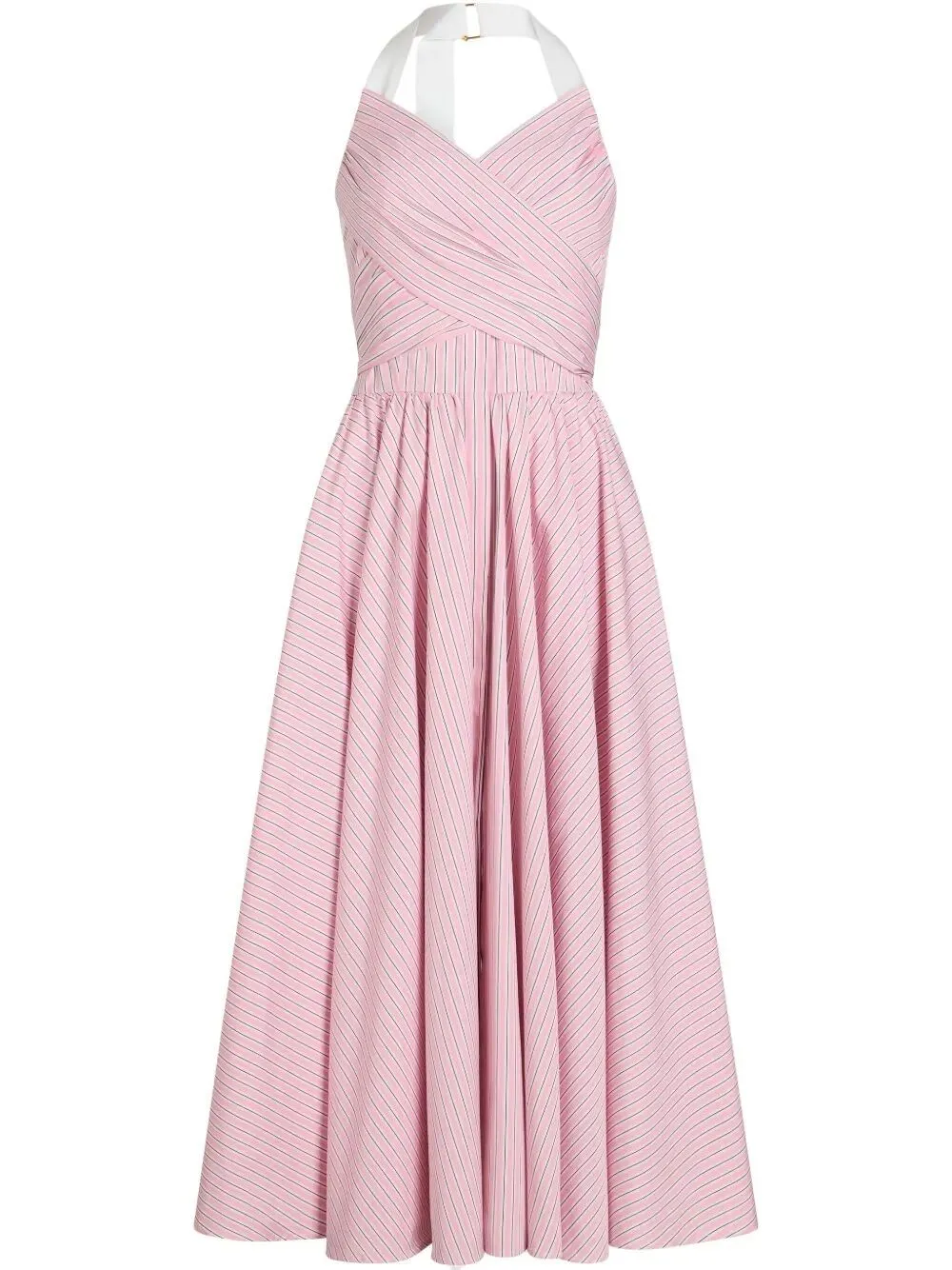 VESTITO MAXI IN POPELINE DI COTONE BIO A RIGHE