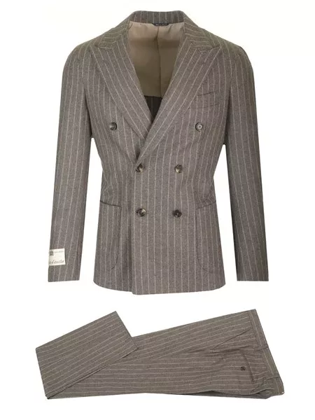 Al Duca D'aosta Uomo Abito 2 petti 1 pinces tela blu chiaro lana