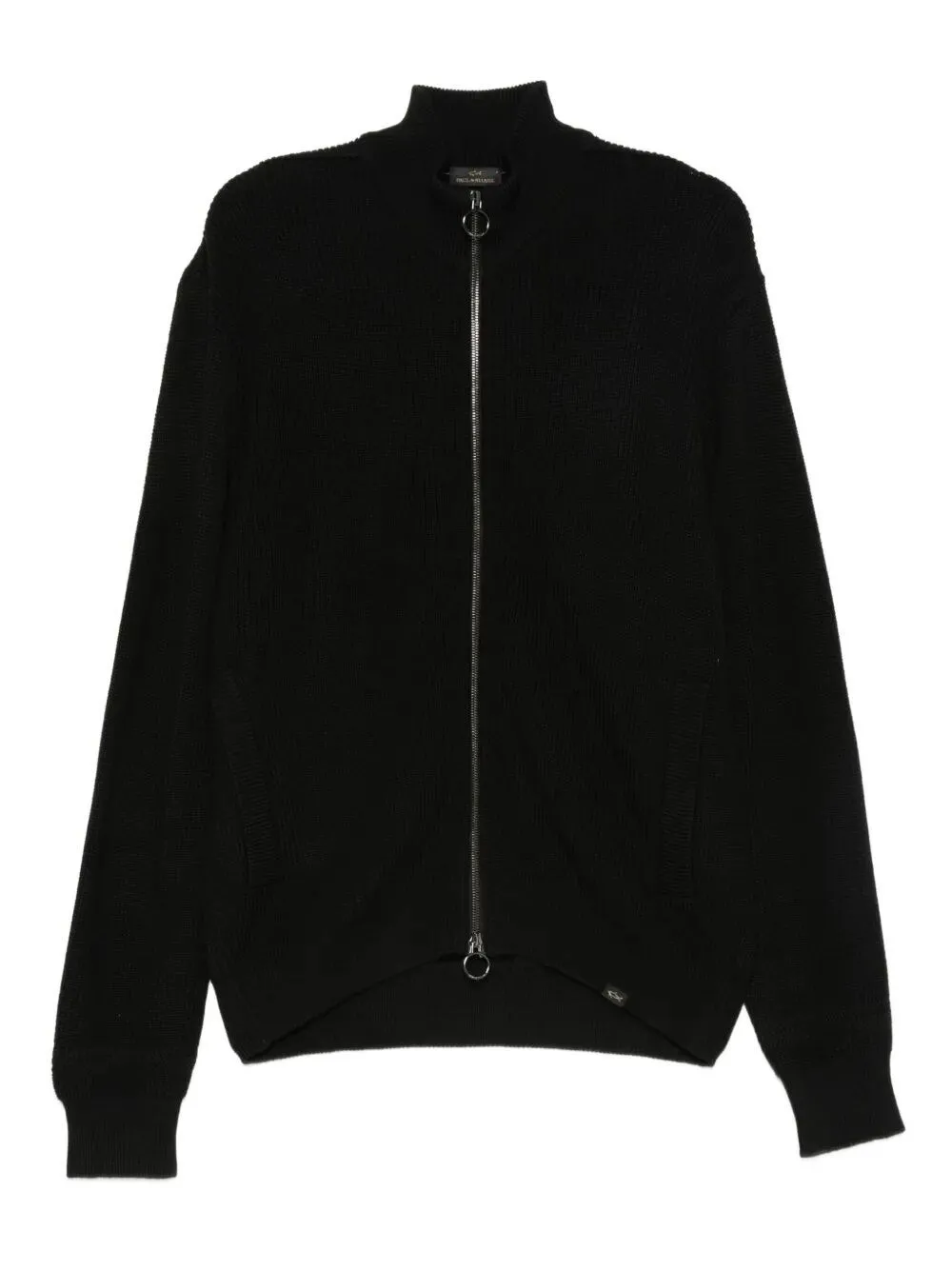 CARDIGAN A COSTE CON COLLO ALTO E ZIP