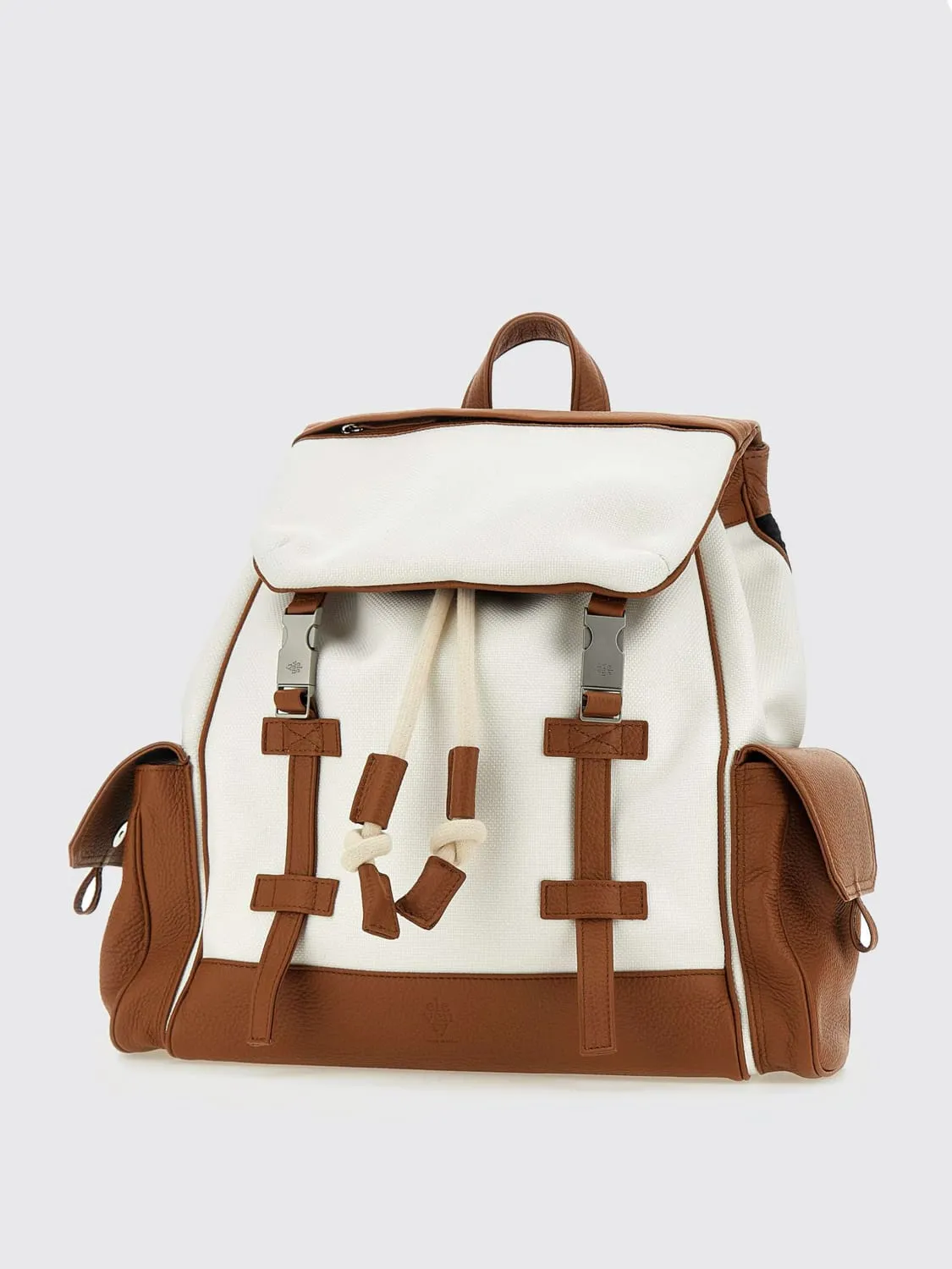 Zaino in tela di cotone e pelle di vitello Eleventy
