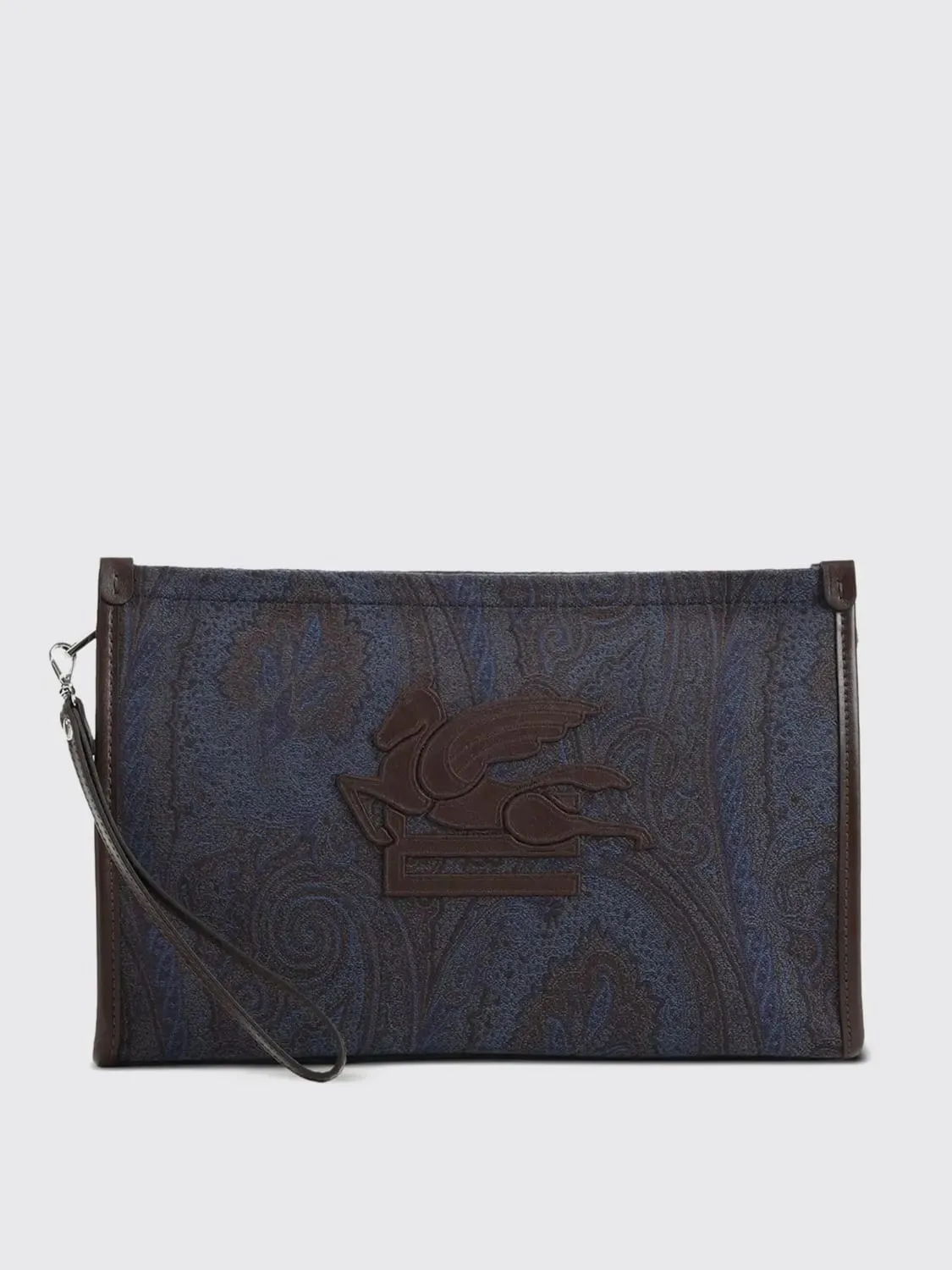 Pochette paisley con logo Pegaso Etro
