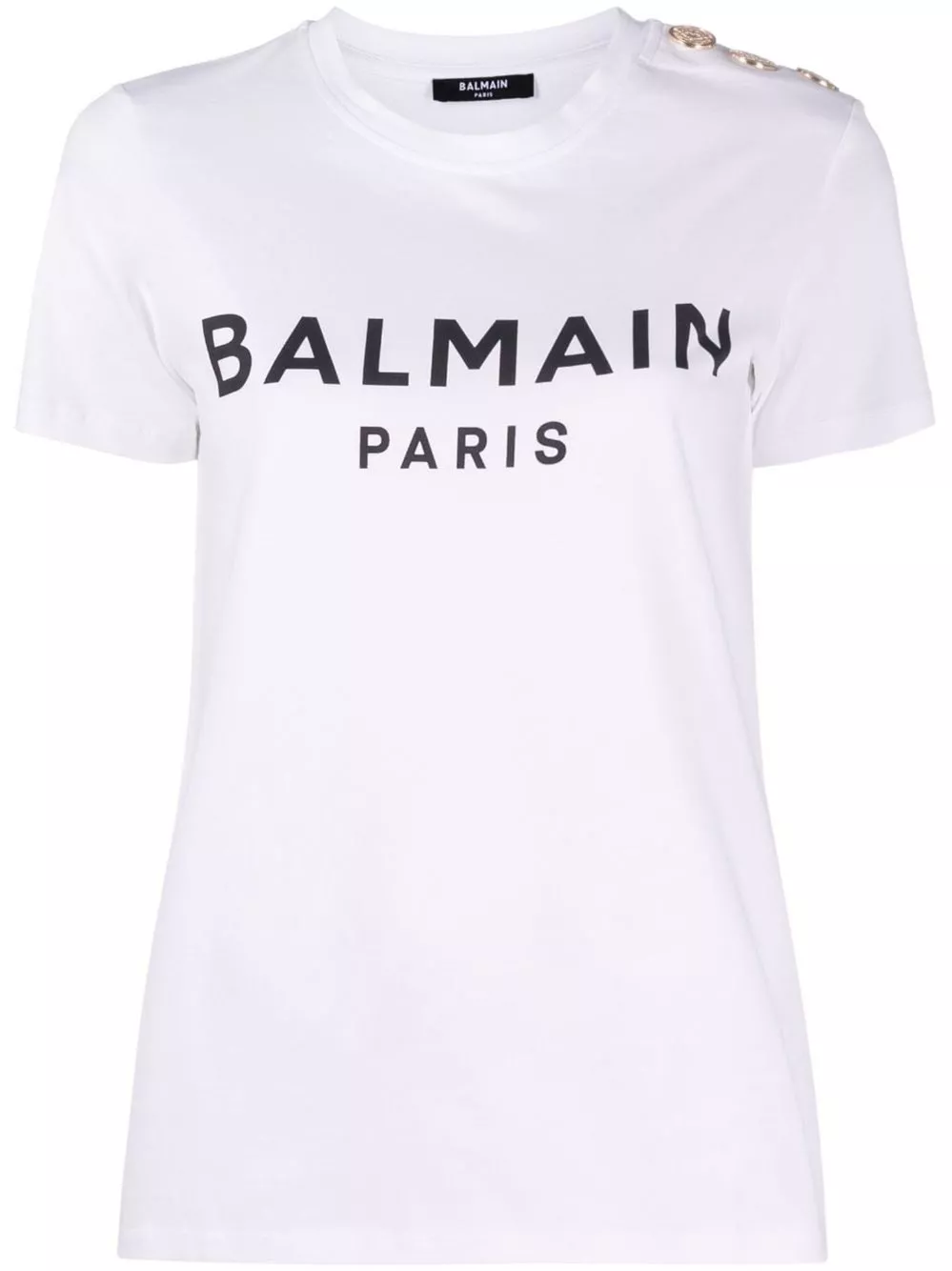 T-shirt in cotone organico con logo di Balmain