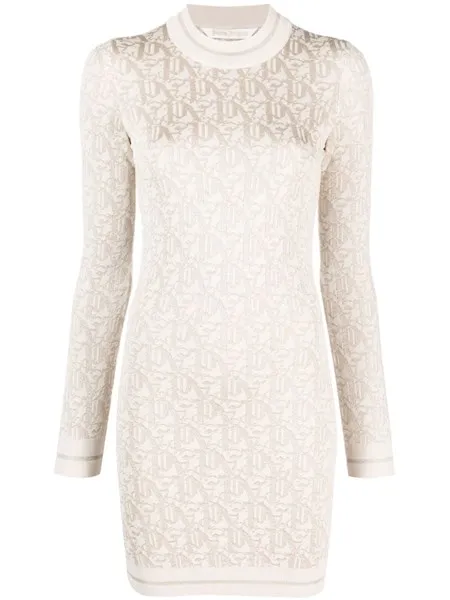 Palm Angels Donna Mini abito in maglia lurex con monogram