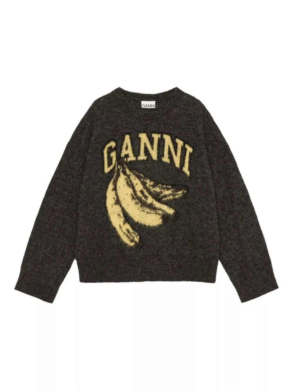 Maglia girocollo banana in lana di Ganni