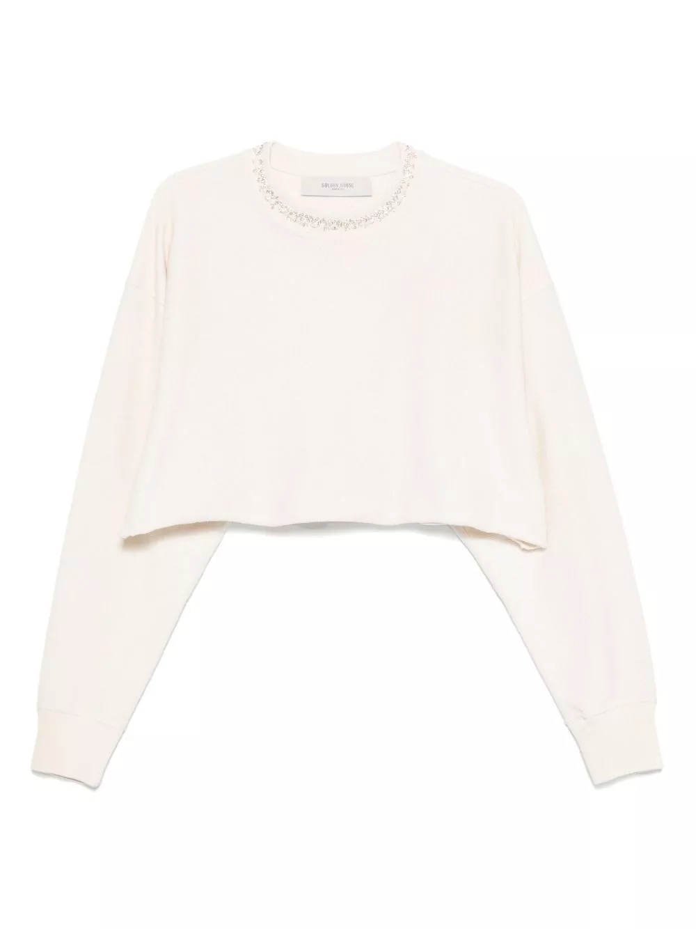 Felpa cropped in cotone di Golden goose