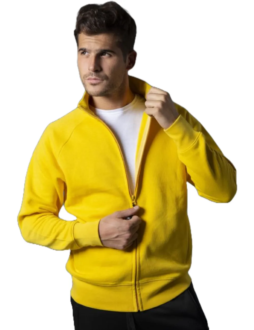 Felpa Zip Lunga Cotone Misto Gr.280