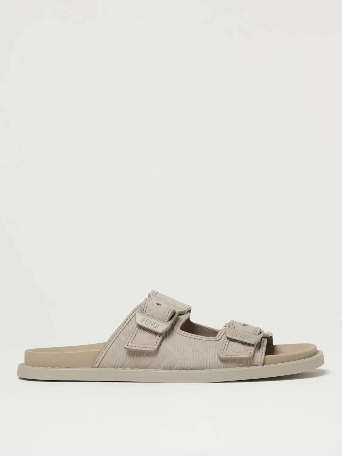 Sandalo Feel Fendi in nabuk con monogram goffrato