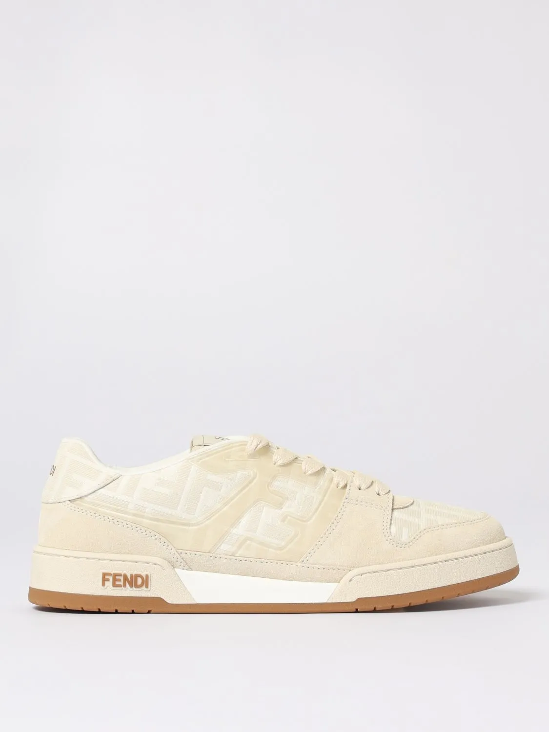 Sneakers Match Fendi in camoscio e misto cotone jacquard