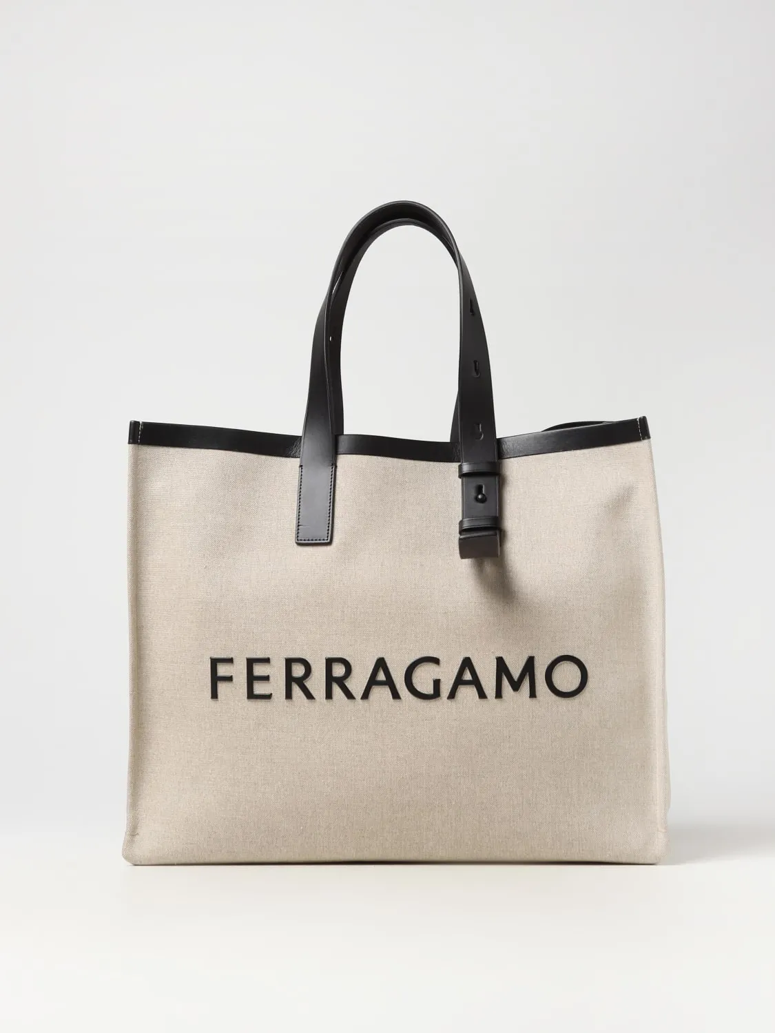 Borsa Ferragamo in canvas e pelle con logo