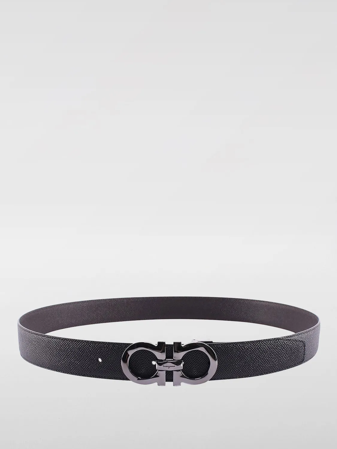 Cintura Gancini Ferragamo in pelle saffiano