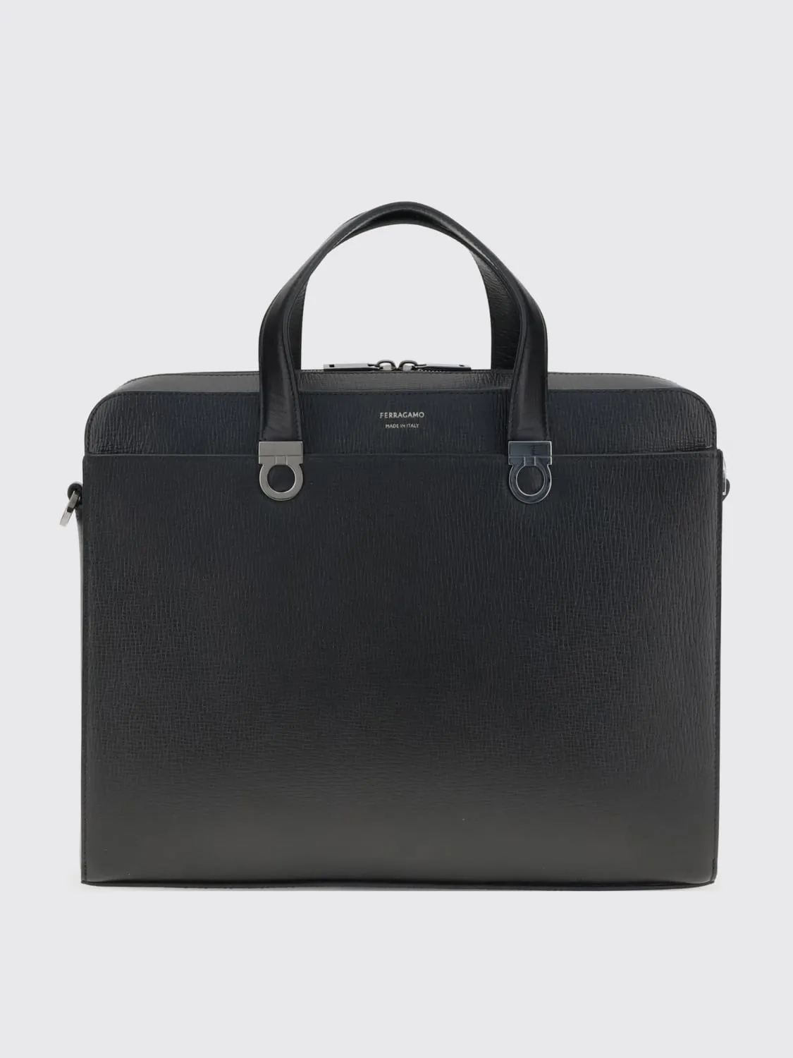 Borsa da lavoro Gancini Ferragamo in pelle martellata