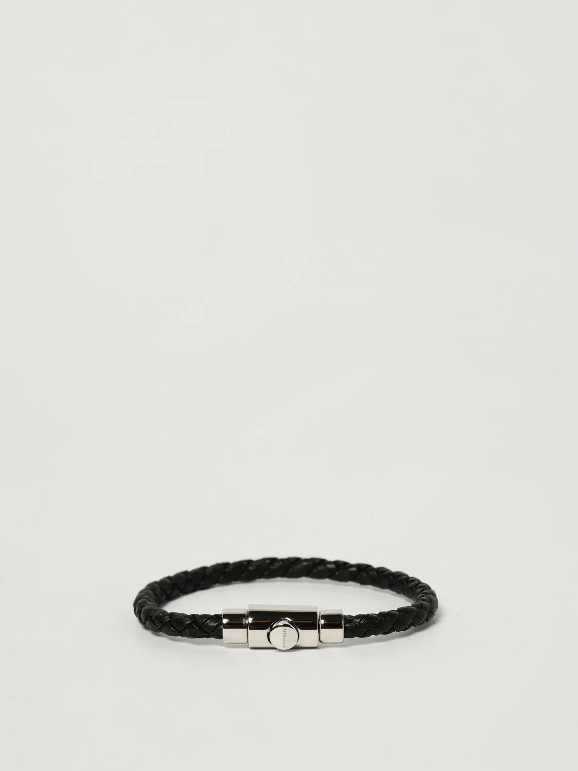 Bracciale Ferragamo in ottone e pelle intrecciata