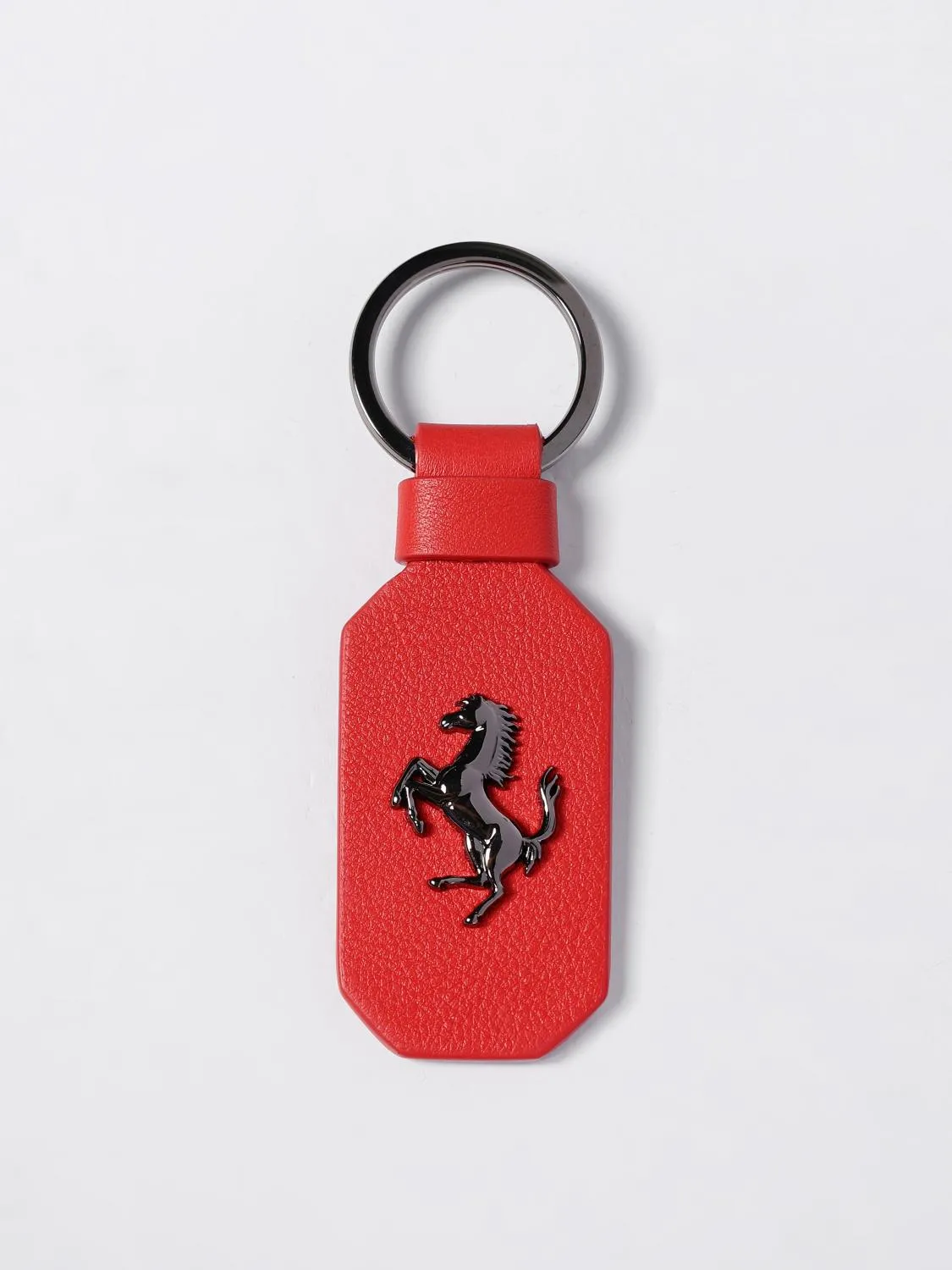 Portachiavi in pelle bovina con logo Ferrari