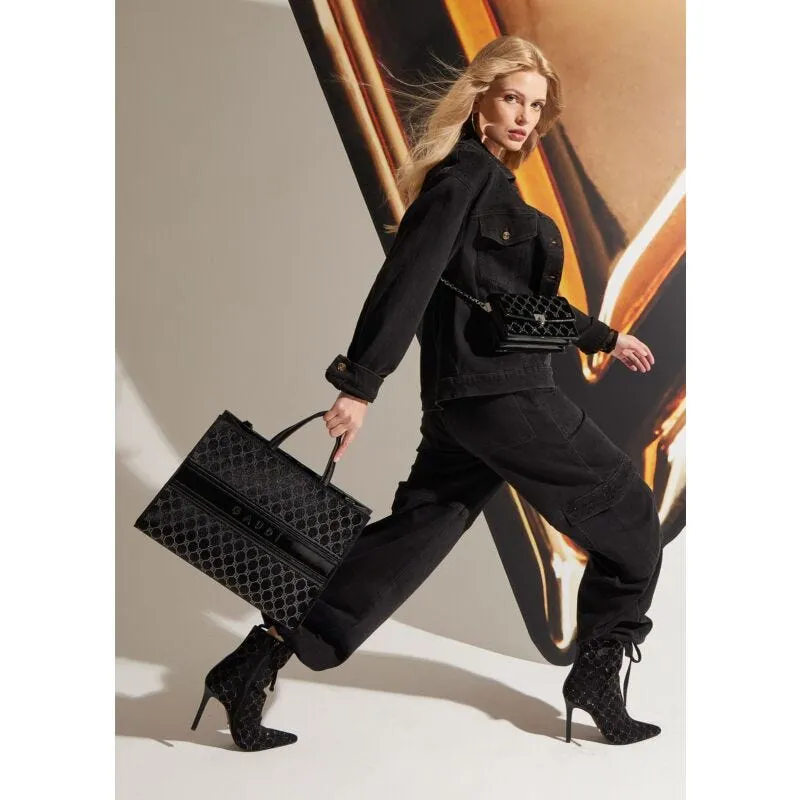 Stivaletti con logo e strass