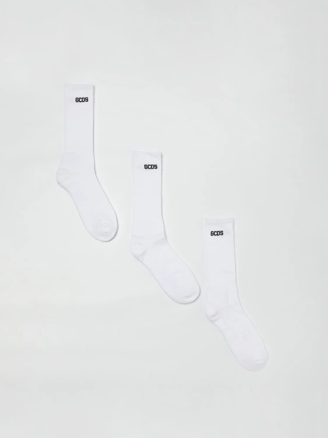 Set 3 paia di calze GCDS in cotone stretch con logo jacquard