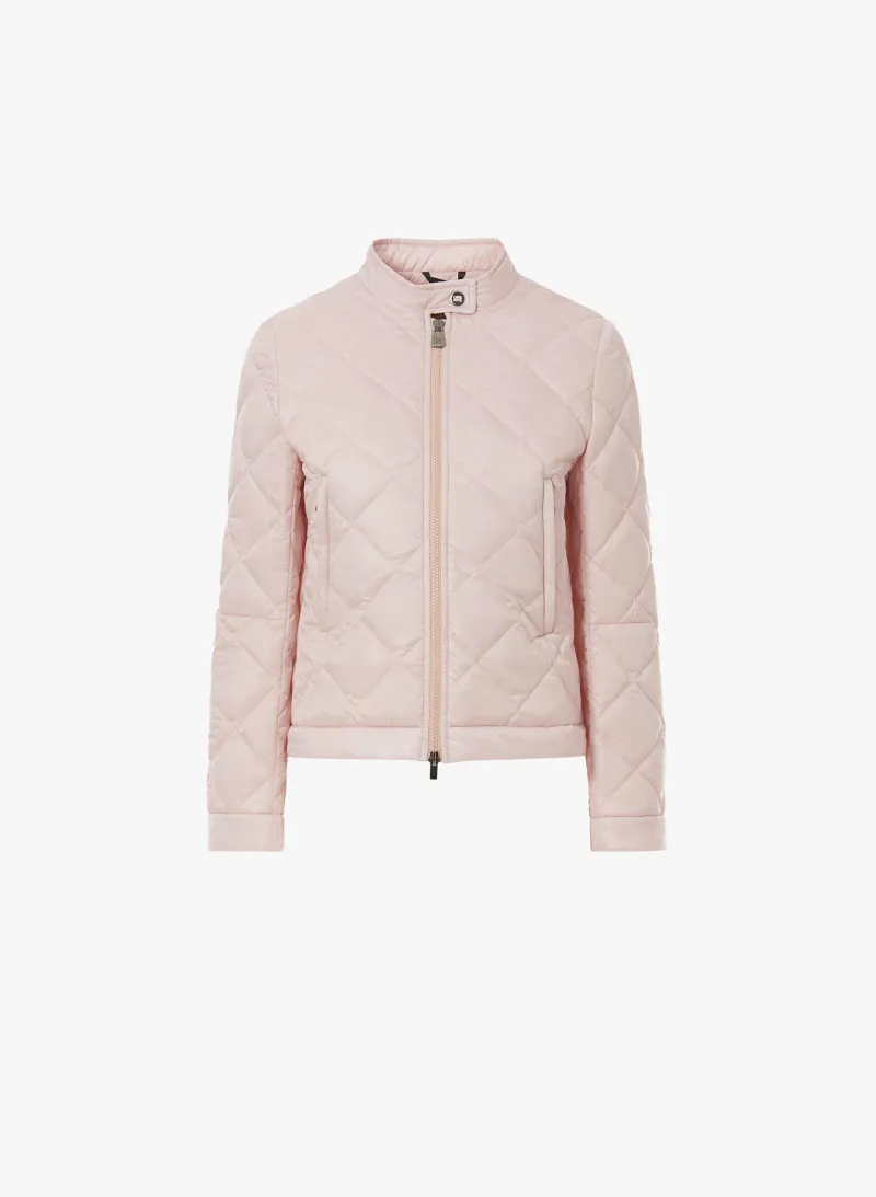 Giacca biker imbottita rosa