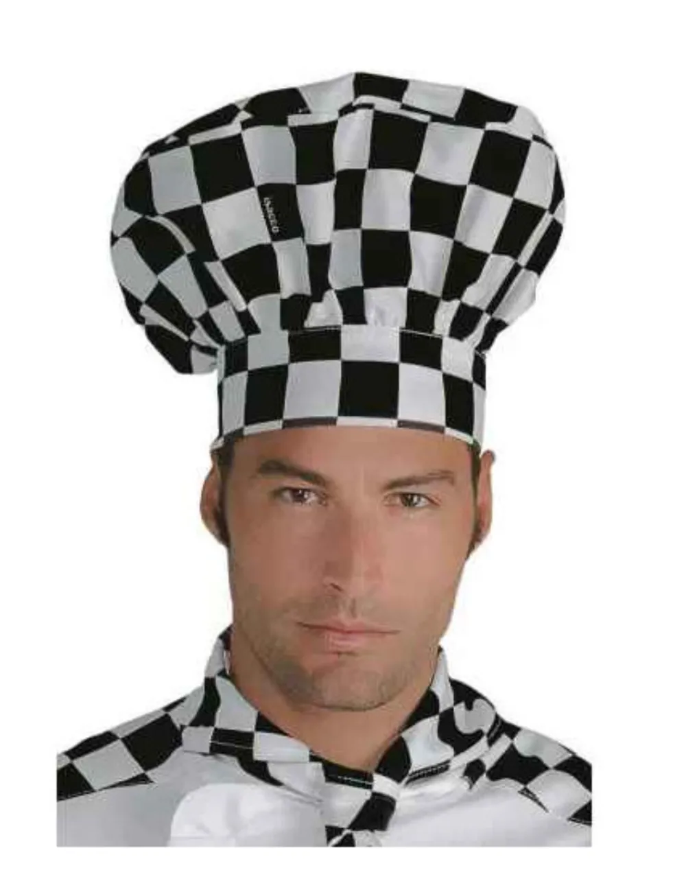 Gorro de cocinero a cuadros de trabajo Isacco.