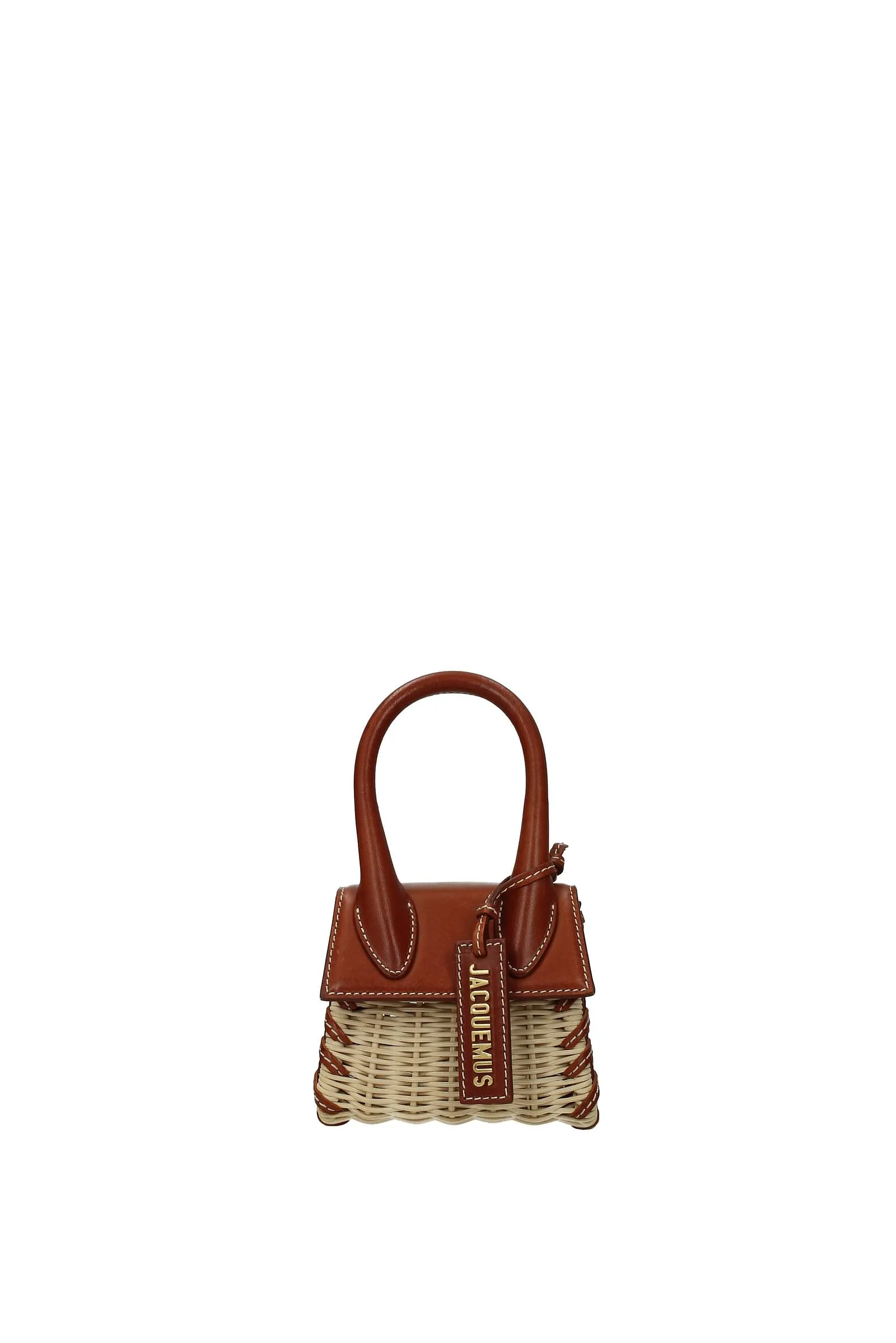 Borsa a Mano Rafia Beige Rosso Scuro