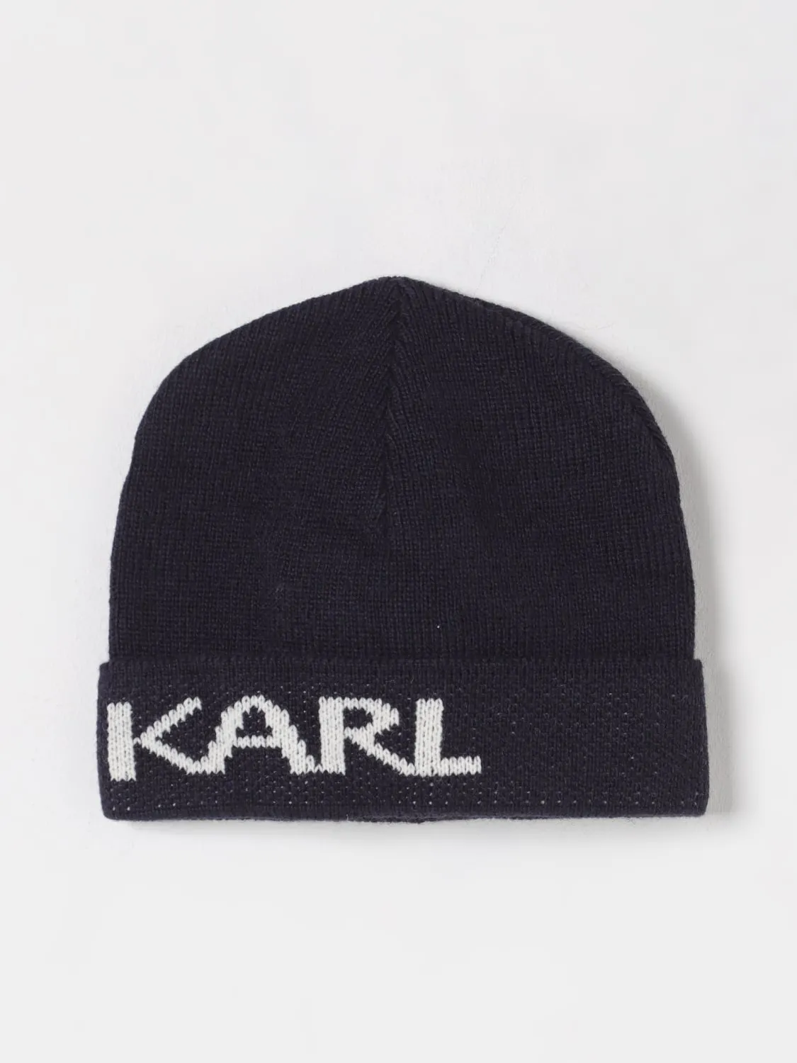 Cappello Karl Lagerfeld in misto lana con logo jacquard