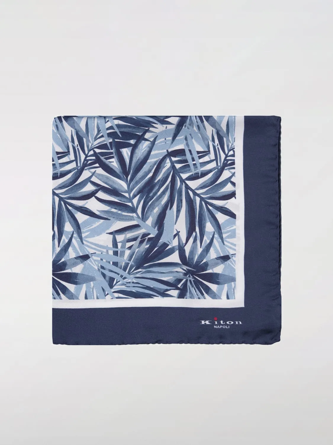 Pochette con pattern tropicale Kiton in seta