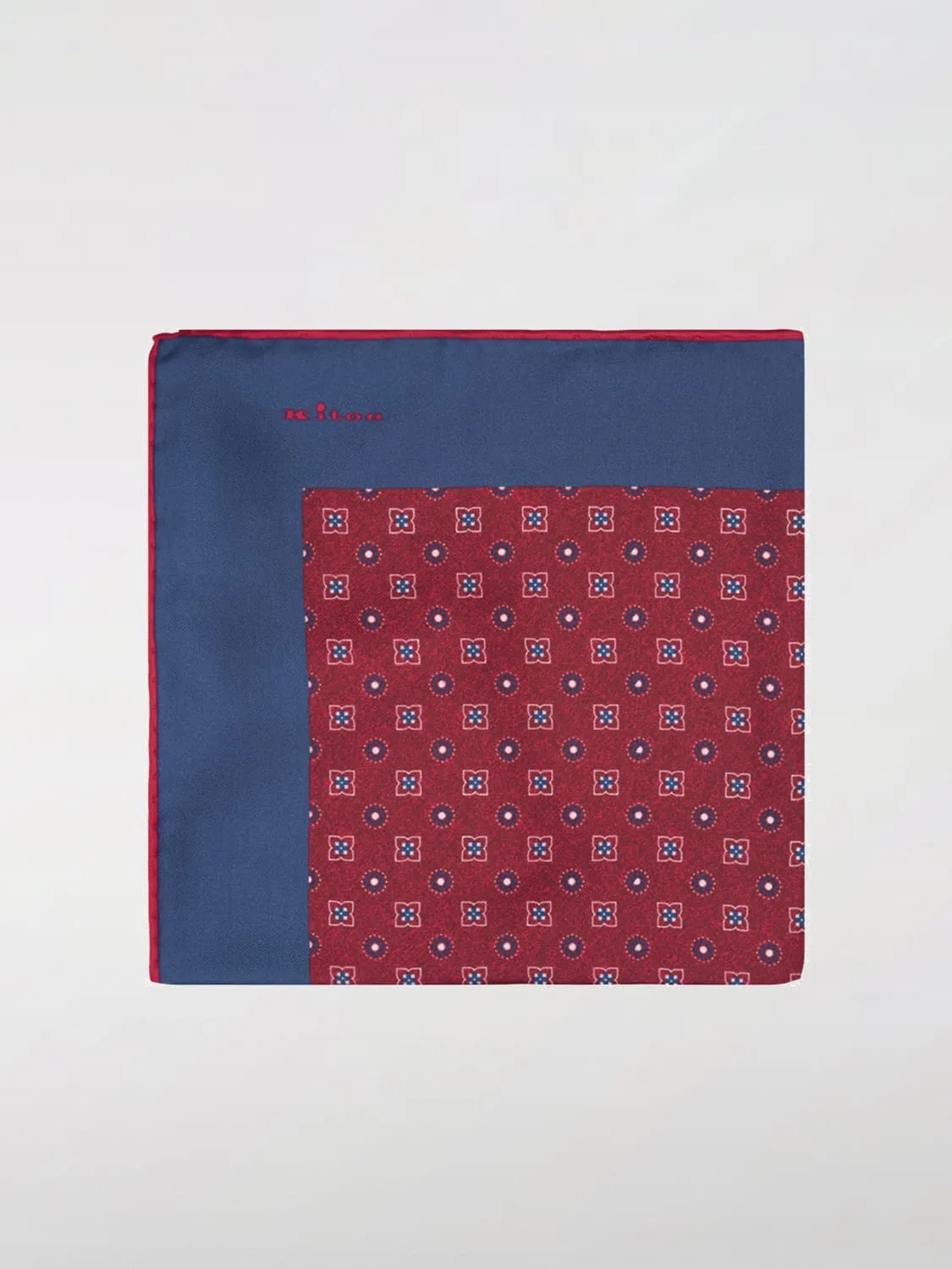 Pochette con pattern geometrico Kiton in seta