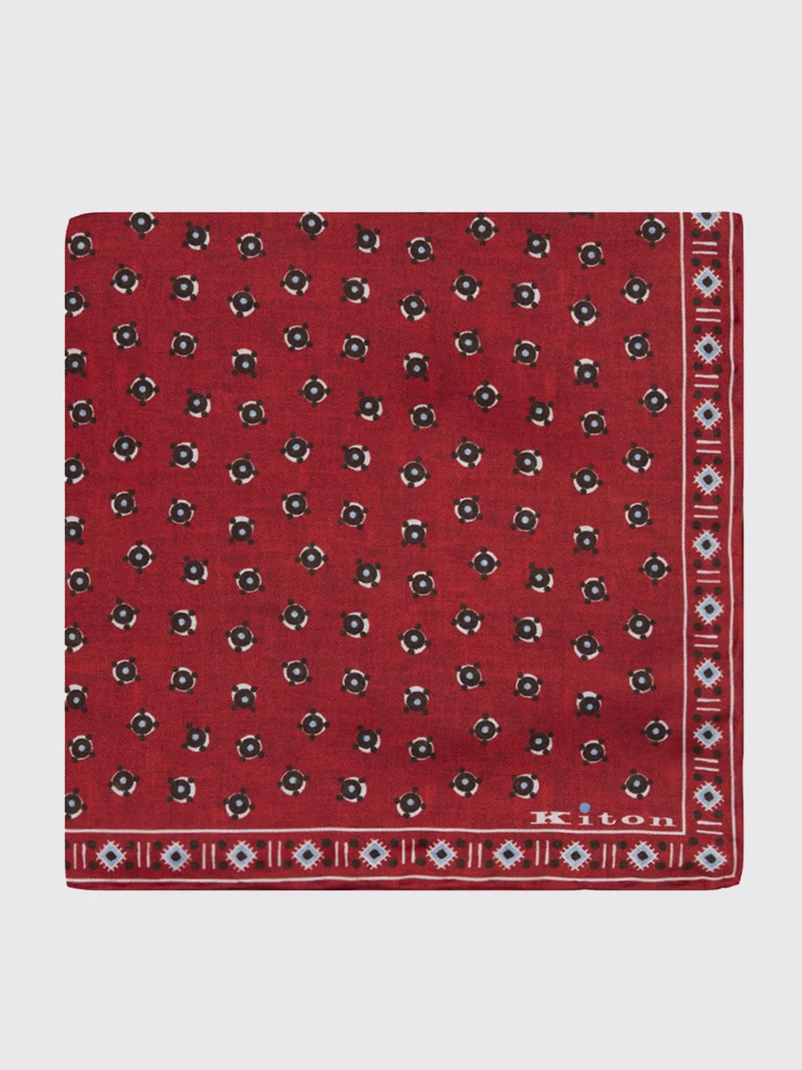 Pochette con micro pattern floreale Kiton in seta