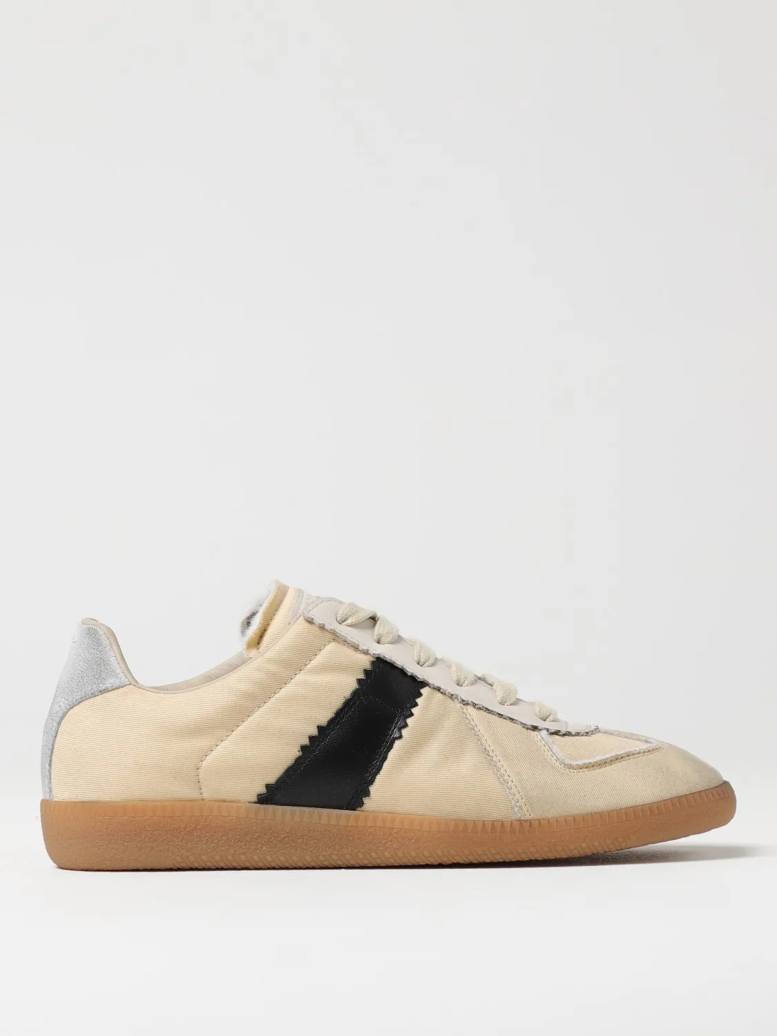 Sneakers Replica Maison Margiela in cotone usurato e pelle