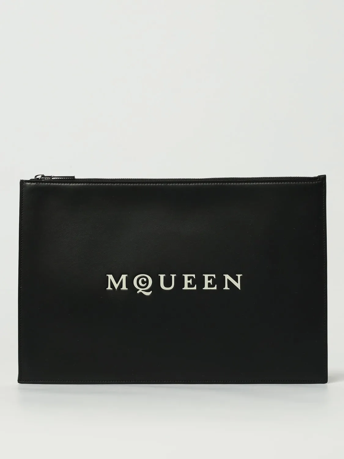 Clutch McQueen in pelle con logo