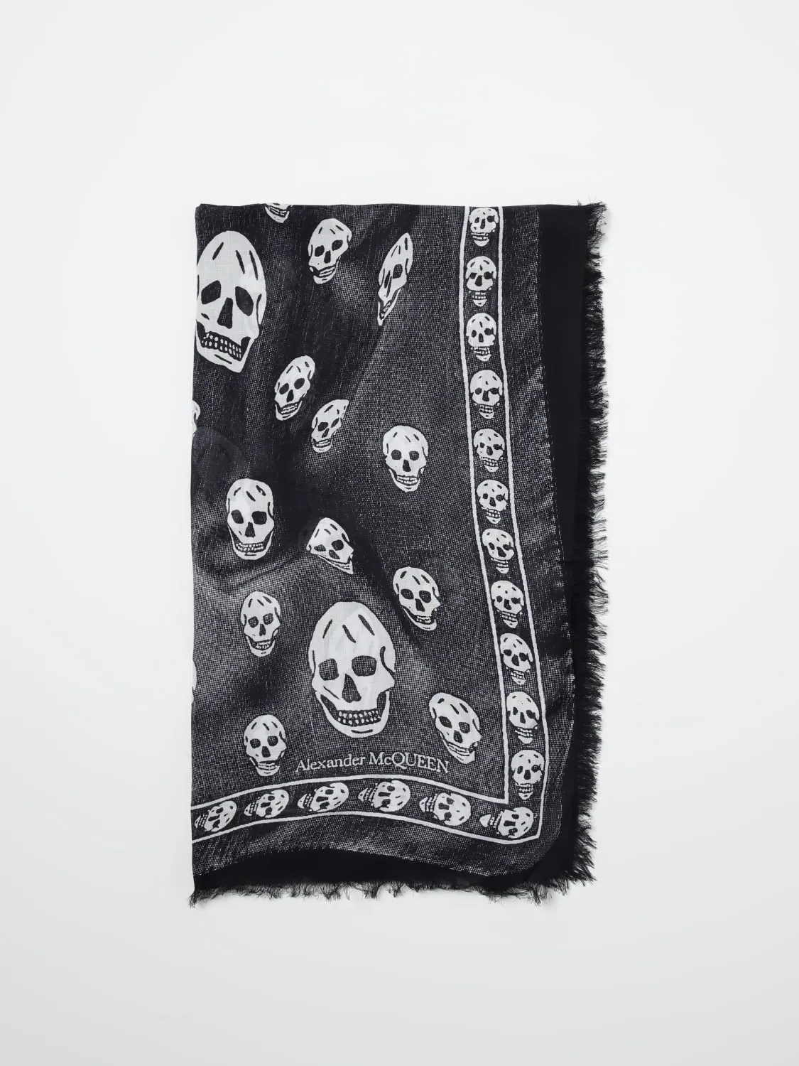 Sciarpa Skull McQueen in misto seta jacquard