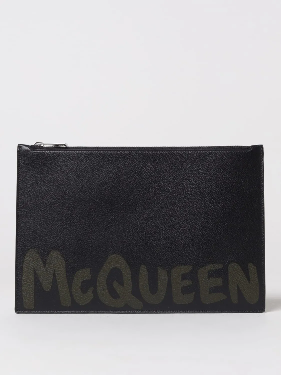 Clutch McQueen in pelle a micro grana
