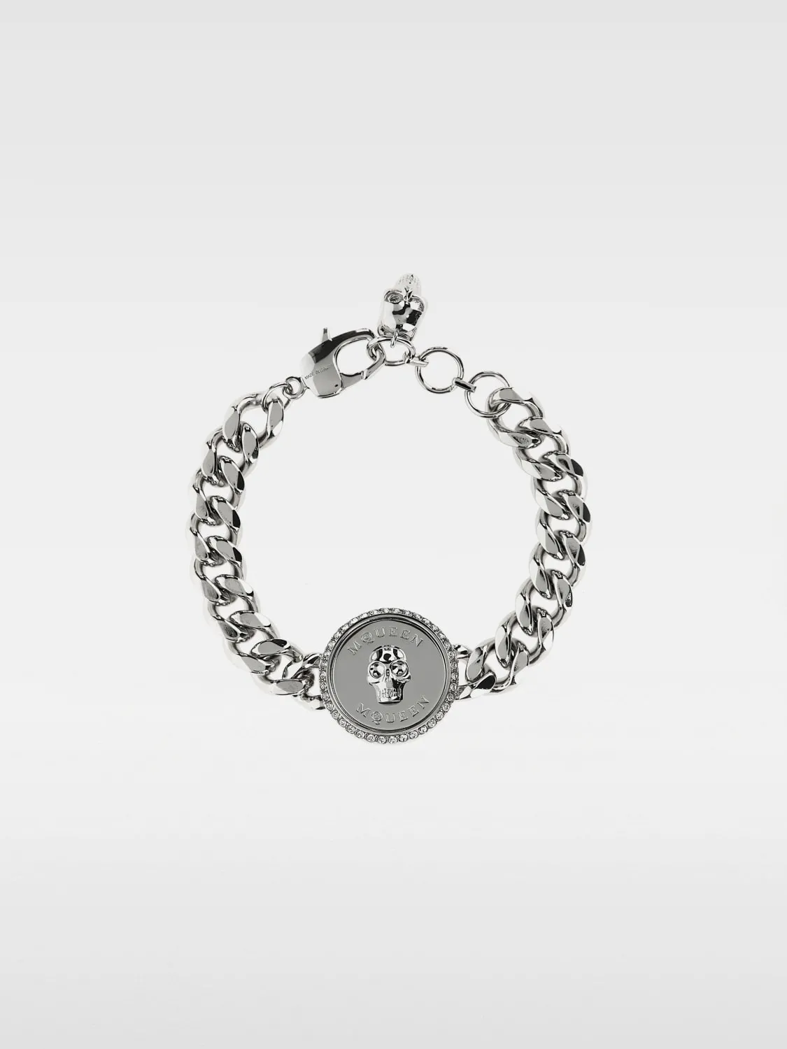 Bracciale Skull McQueen in ottone con strass incastonati