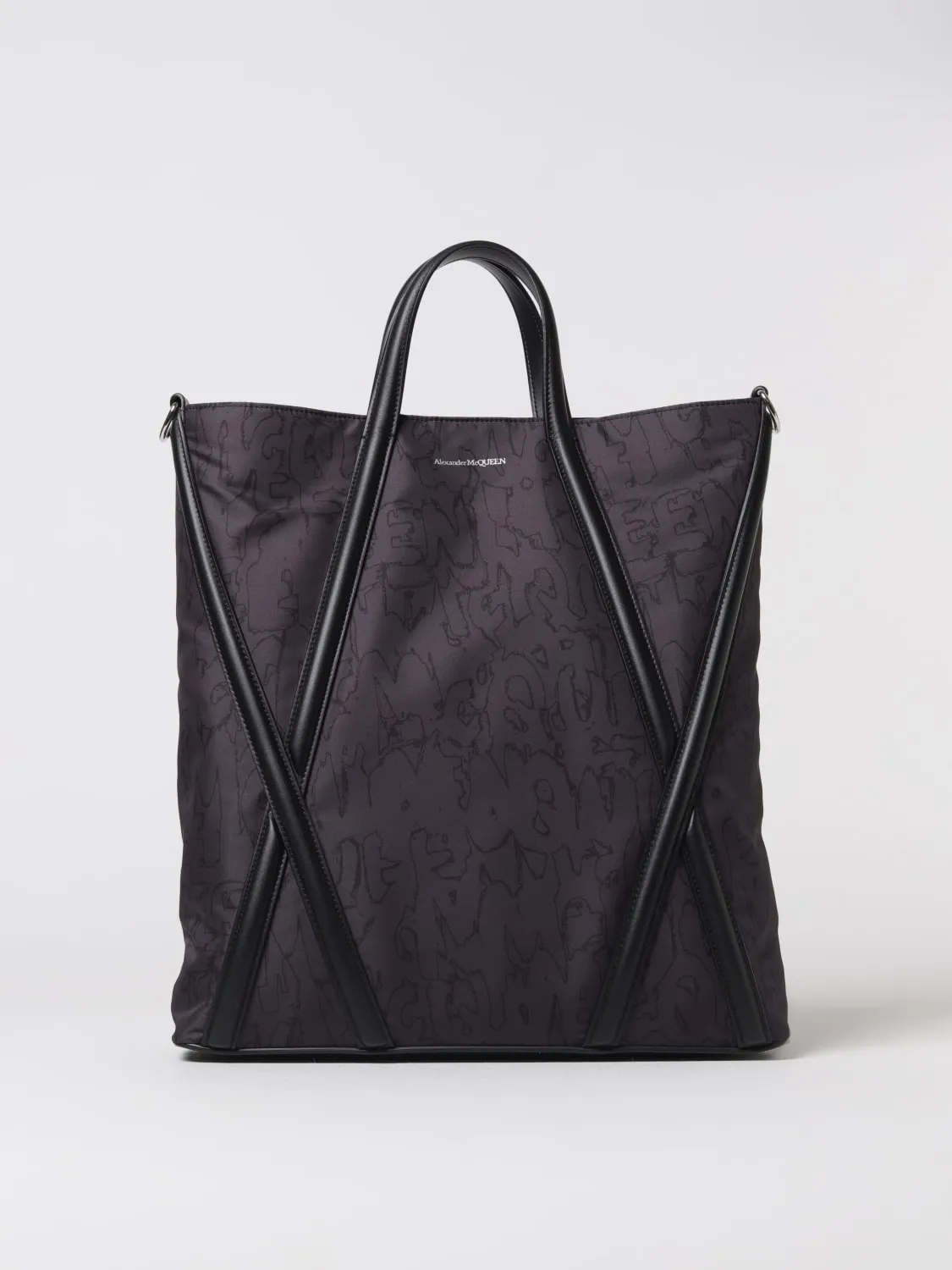 Borsa McQueen in nylon e pelle