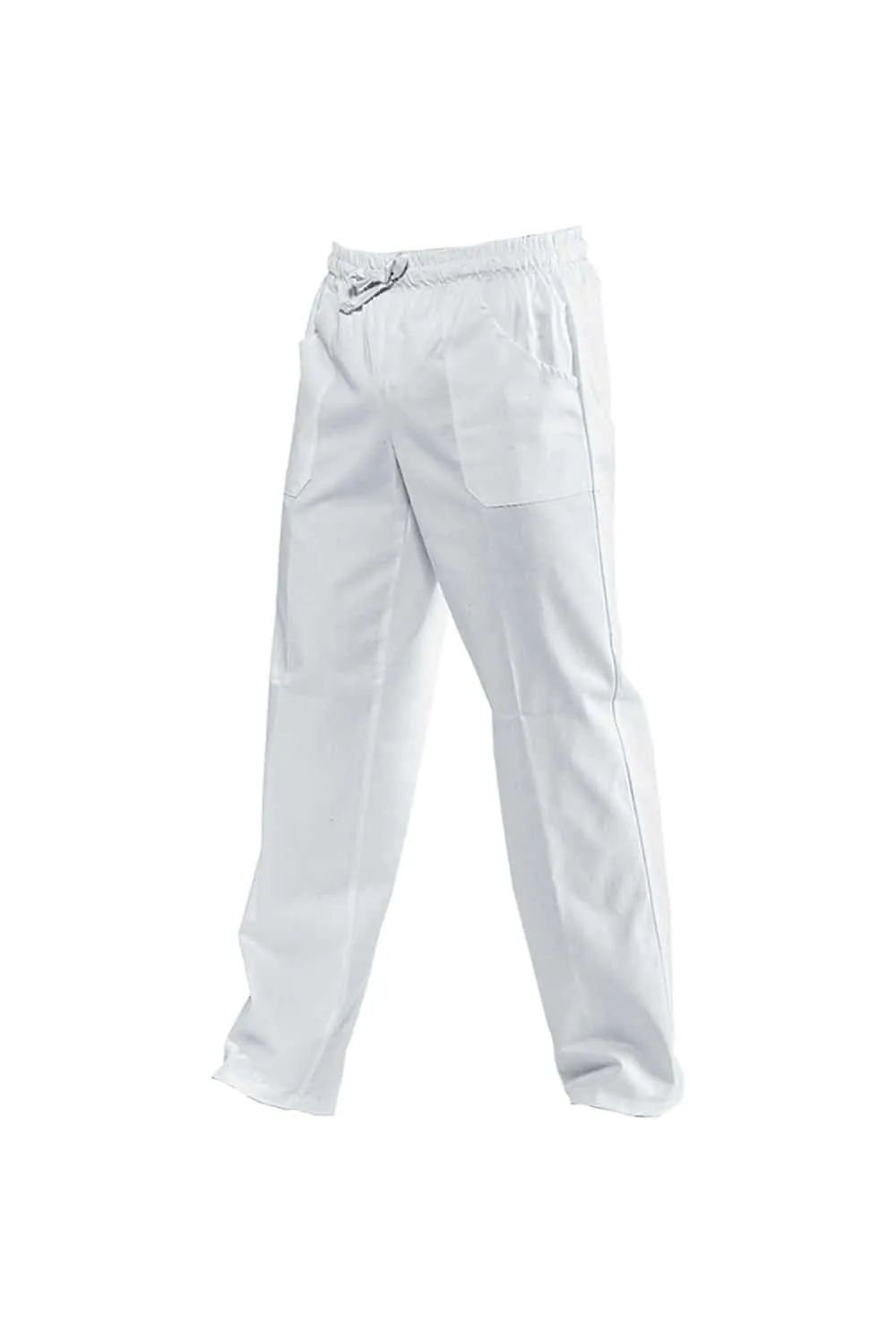 Pantalon blanc en coton, 190 g, pour le travail.