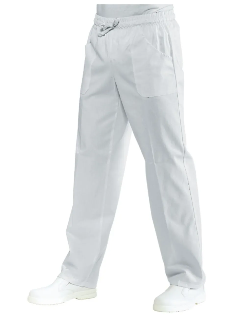 Pantalón extra blanco de algodón gr. 190 para trabajo.